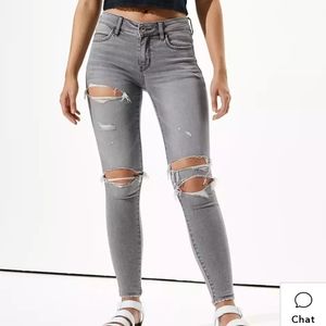 gray jeggings american eagle size 4 long